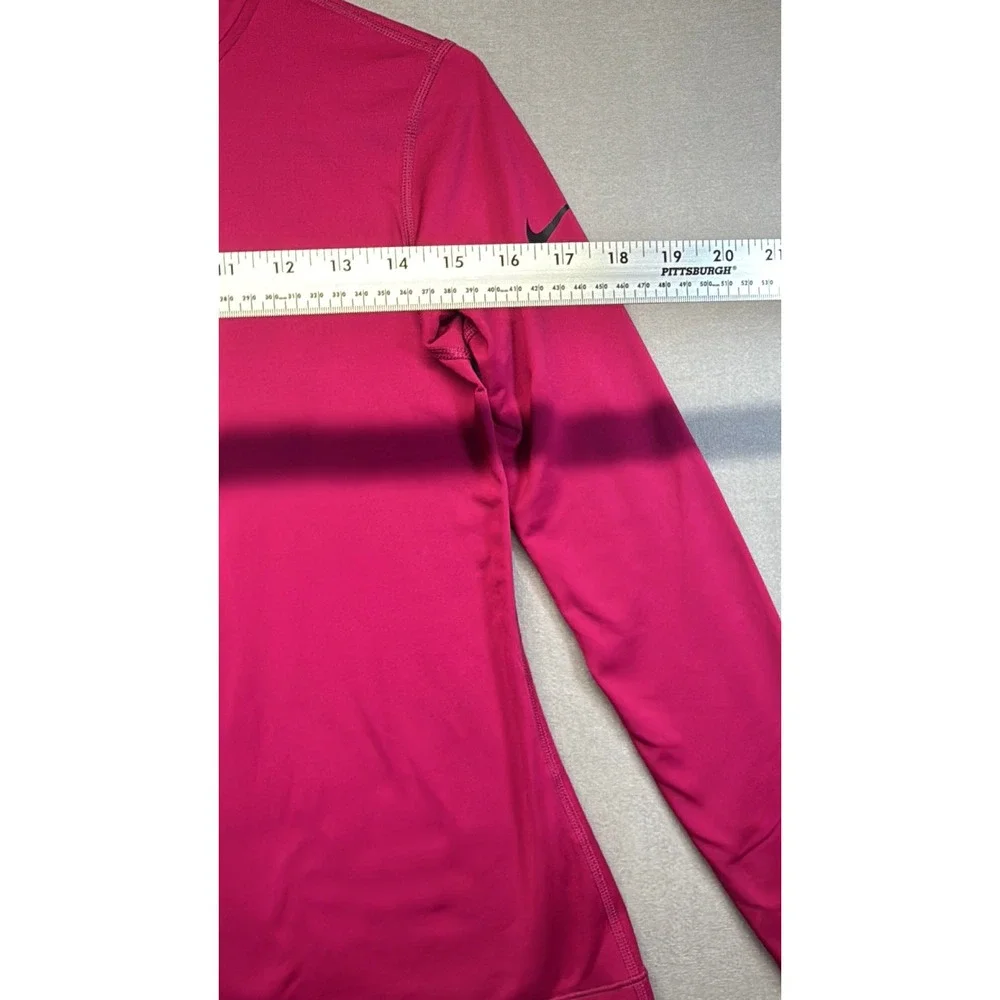 Nike Pro Dri-FIT Pullover Womens M Pink El Salvador Poly 1/2 Zip Thumbhole Top